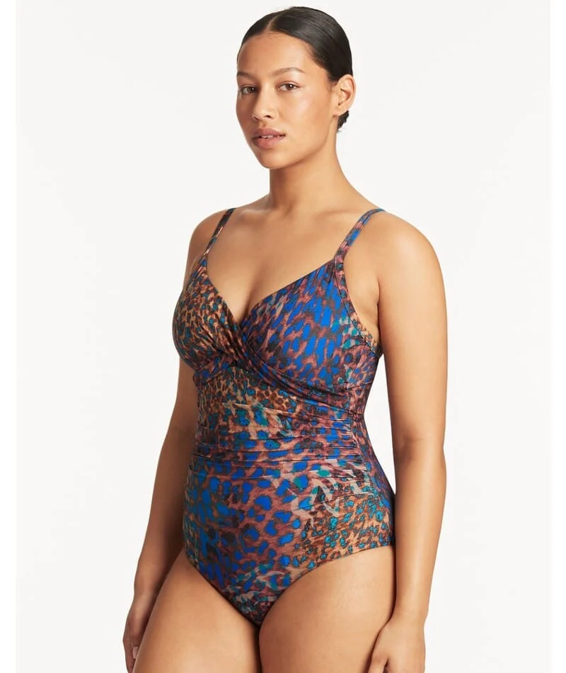 Sea Level Hunter Twist Front DD-E Cup One Piece Swimsuit - Blue - Image 3