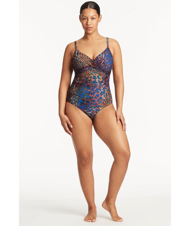 Sea Level Hunter Twist Front DD-E Cup One Piece Swimsuit - Blue - Image 4