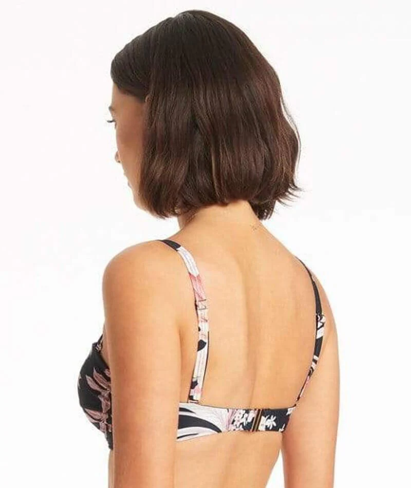Sea Level Martini Twist Front Bandeau Bikini Top - Black - Image 2