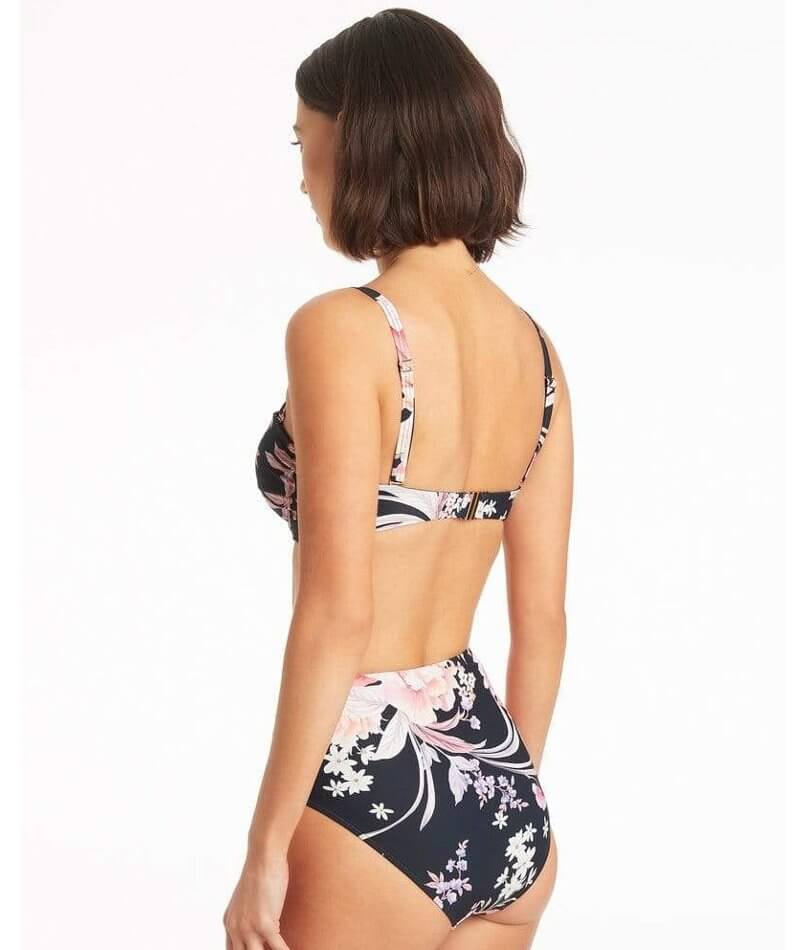 Sea Level Martini Twist Front Bandeau Bikini Top - Black - Image 6