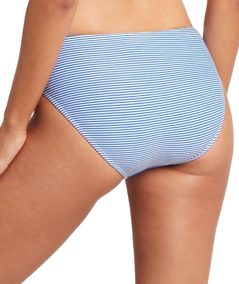 Sea Level Positano Stripe Mid Bikini Brief - Azure - Image 2