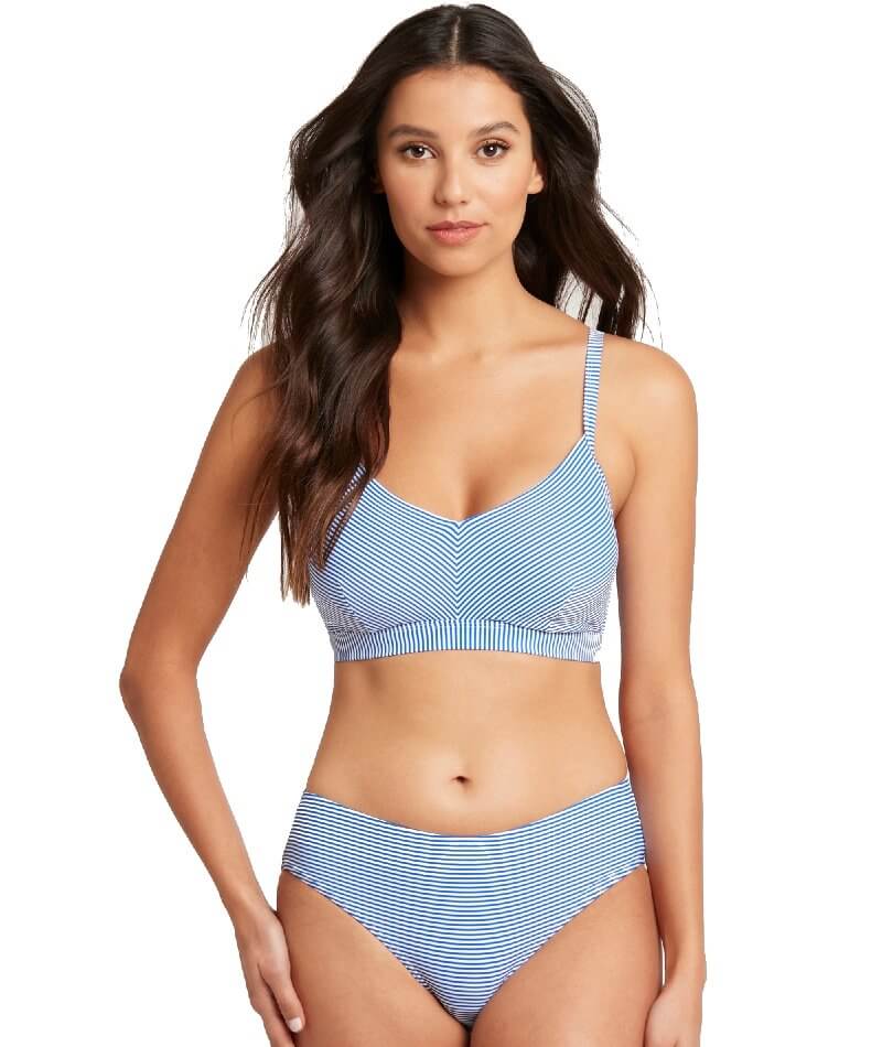 Sea Level Positano Stripe Mid Bikini Brief - Azure - Image 4