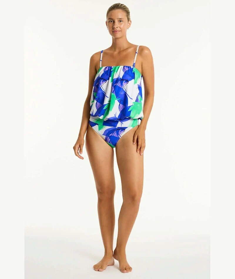 Sea Level Sublime Blouson Bandeau Tankini Top - Cobalt - Image 5