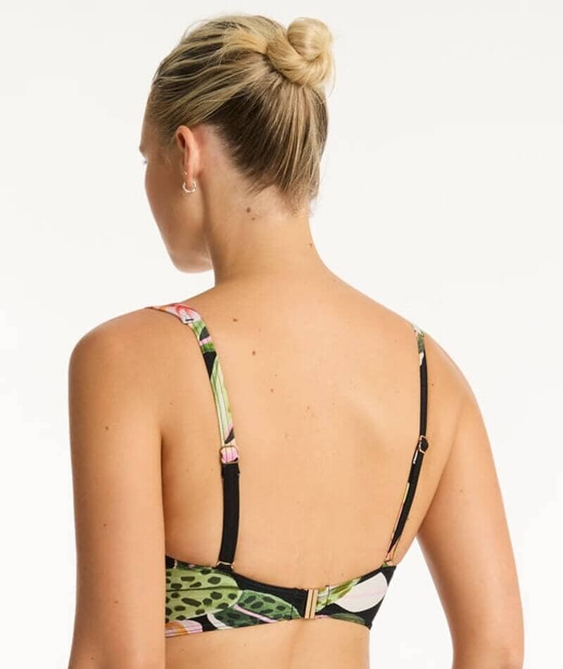 Sea Level Sundown Cross Front A-DD Cup Bikini Top - Black - Image 2