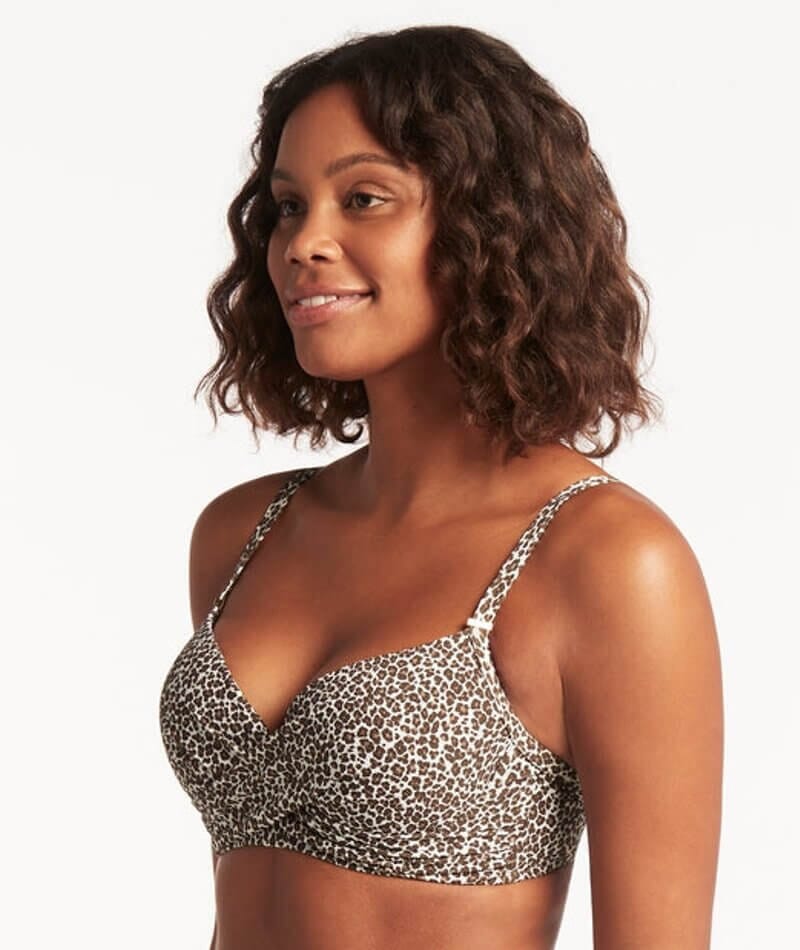 Sea Level Wild Cat Cross Front Bikini Top - Espresso - Image 3