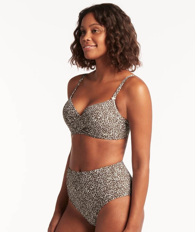 Sea Level Wild Cat Cross Front Bikini Top - Espresso - Image 6