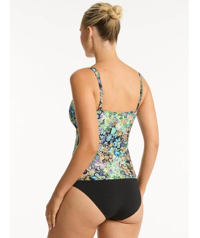 Sea Level Wildflower Twist Front A-DD Cup Singlet Top - Sea - Image 2