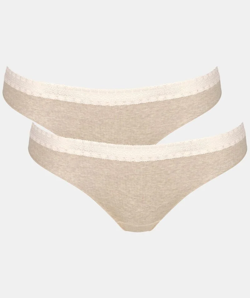 Sloggi Go Ribbed Brazilian Brief 2 Pack - Grey Combination - Image 5