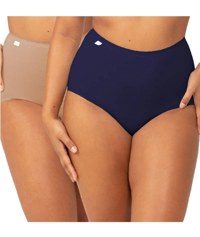Sloggi Maxi Brief 2 Pack - Blusher Beige / Navy