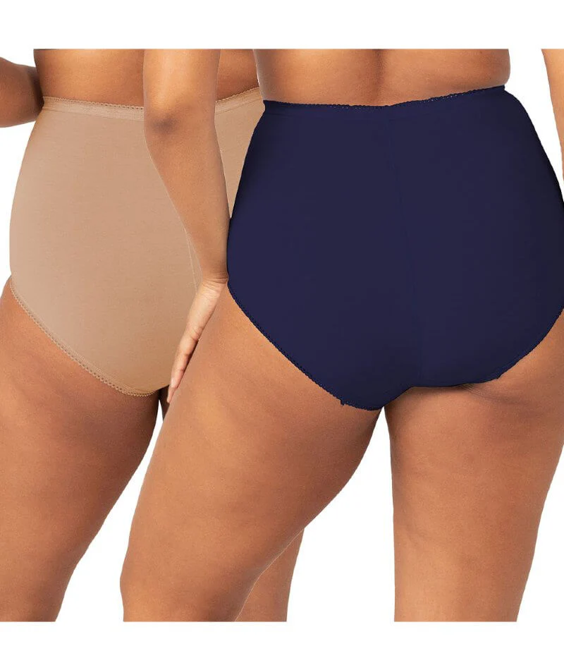 Sloggi Maxi Brief 2 Pack - Blusher Beige / Navy - Image 2