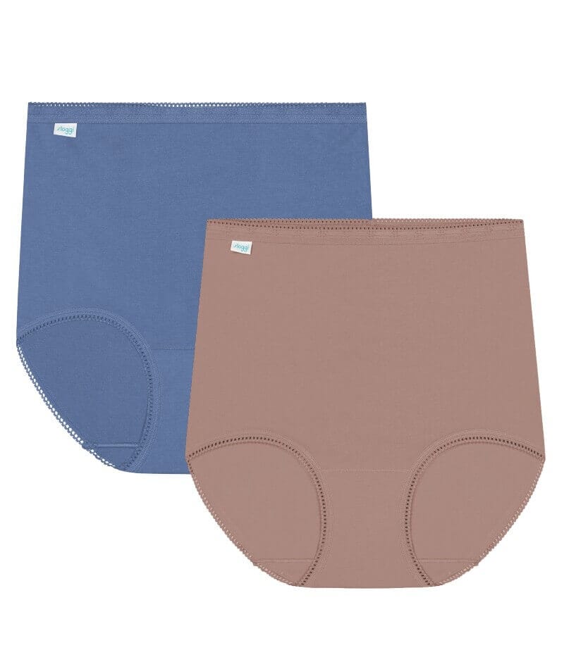 Sloggi Maxi Brief 2 Pack - Riviera/Cacao - Image 10