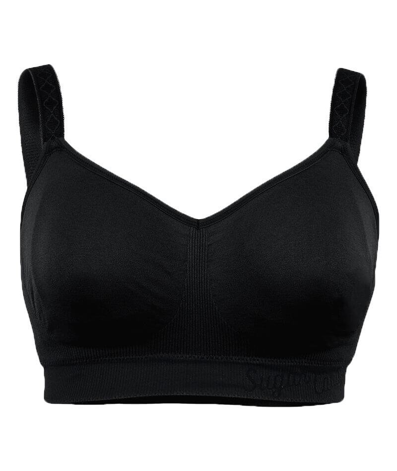 Sugar Candy Fuller Bust Seamless F-HH Cup Wire-free Lounge Bra - Black - Image 7