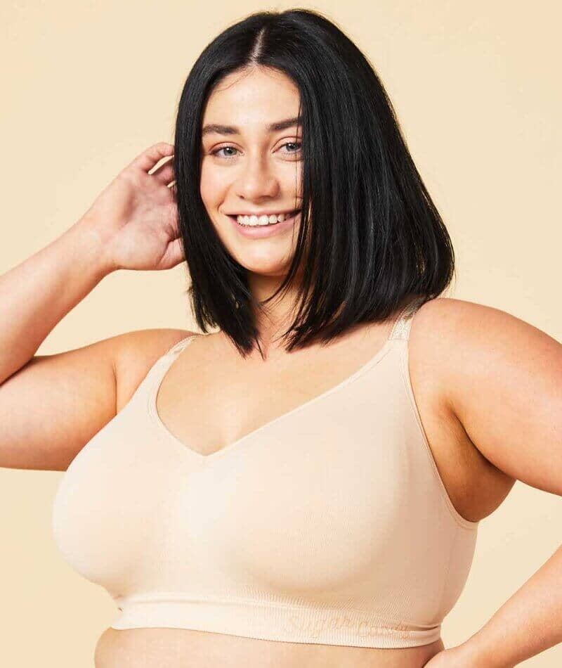 Sugar Candy Fuller Bust Seamless F-HH Cup Wire-free Lounge Bra -  Nude - Image 4