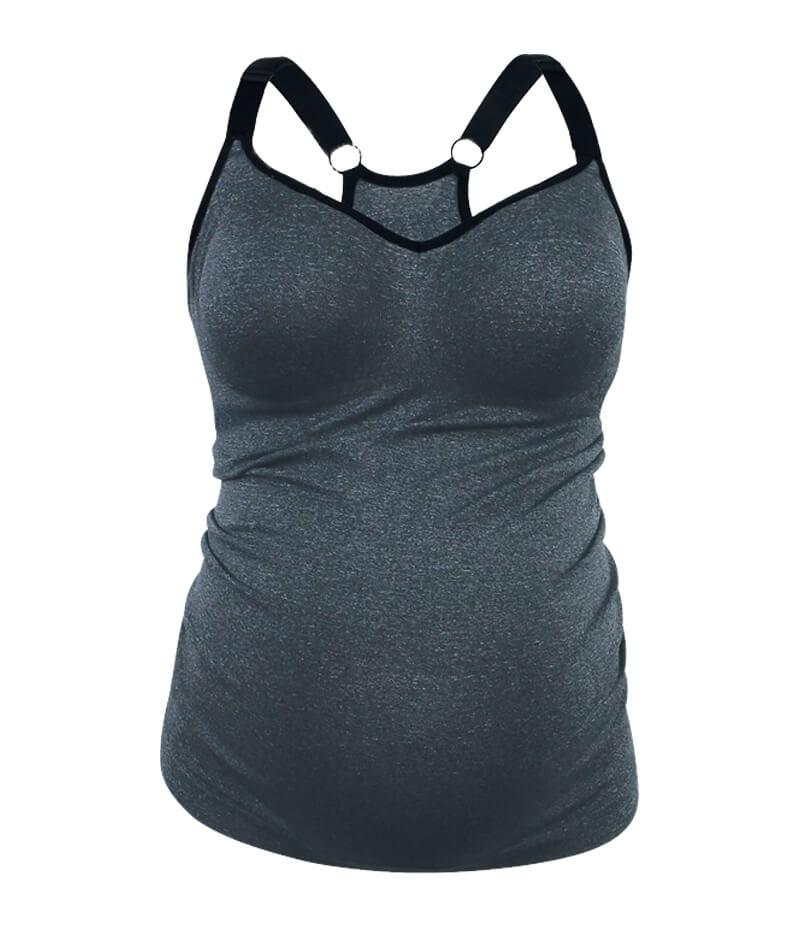 Sugar Candy Fuller Bust Seamless F-HH Cup Lounge Tank - Charcoal - Image 3