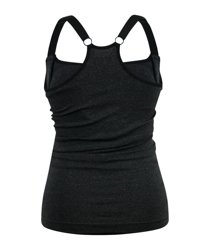 Sugar Candy Fuller Bust Seamless F-HH Cup Lounge Tank - Charcoal - Image 4