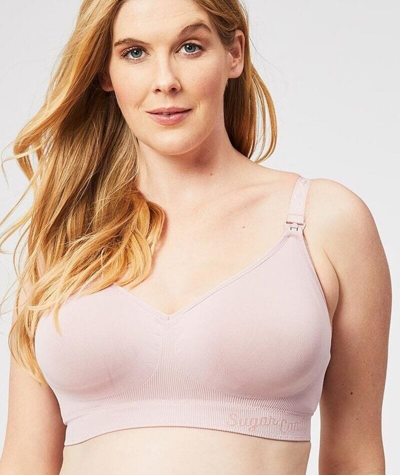 Cake Maternity Popping Candy Fuller Bust Seamless F-HH Cup Wire-free Nursing Bra - Pink - Image 4