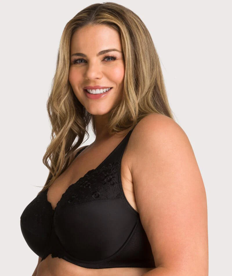 Triumph Embroidered Minimizer Bra - Black - Image 6
