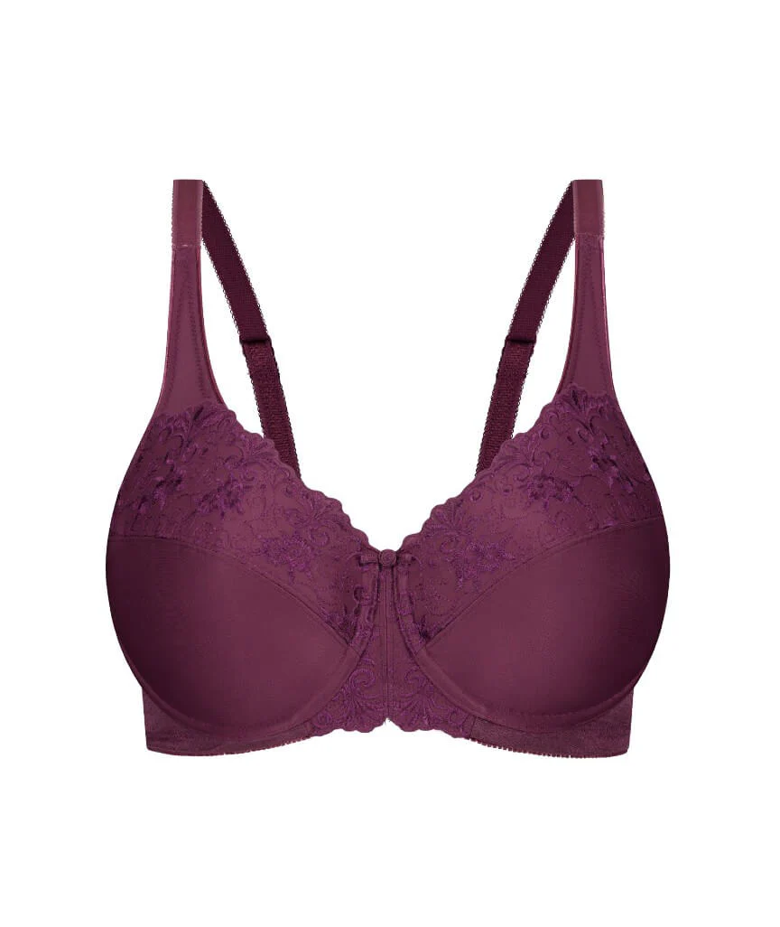 Triumph Embroidered Minimizer Bra - Flower Purple - Image 6