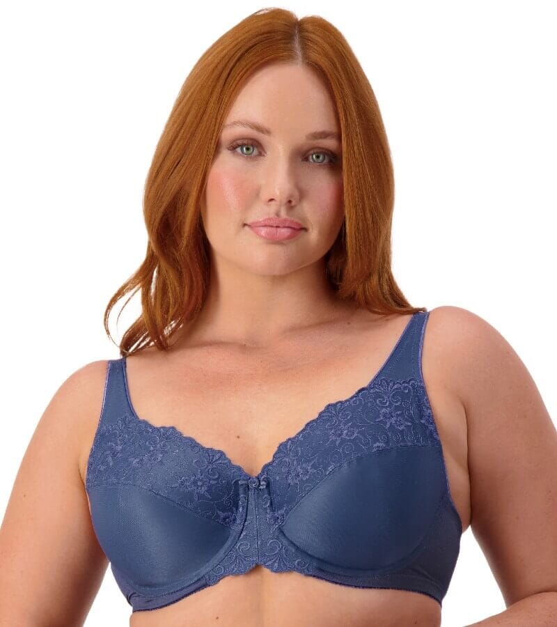 Triumph Embroidered Minimizer Bra - Indigo Blue - Image 3