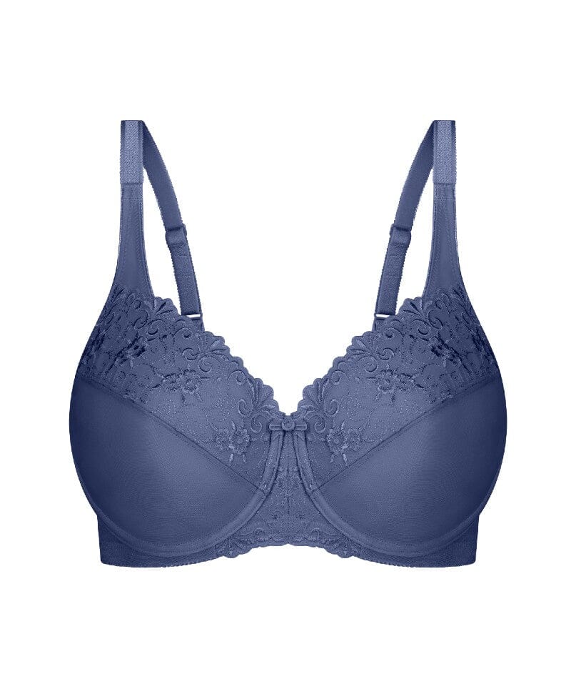 Triumph Embroidered Minimizer Bra - Indigo Blue - Image 5