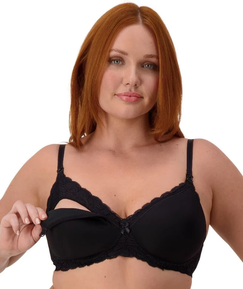 Triumph Gorgeous Mama Lace Wire-free Maternity & Nursing Bra - Black - Image 5