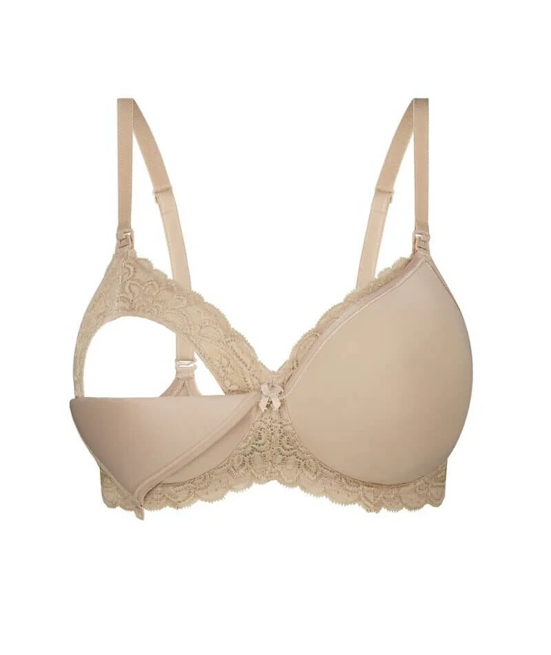 Triumph Gorgeous Mama Lace Wire-free Maternity & Nursing Bra - Nude - Image 6