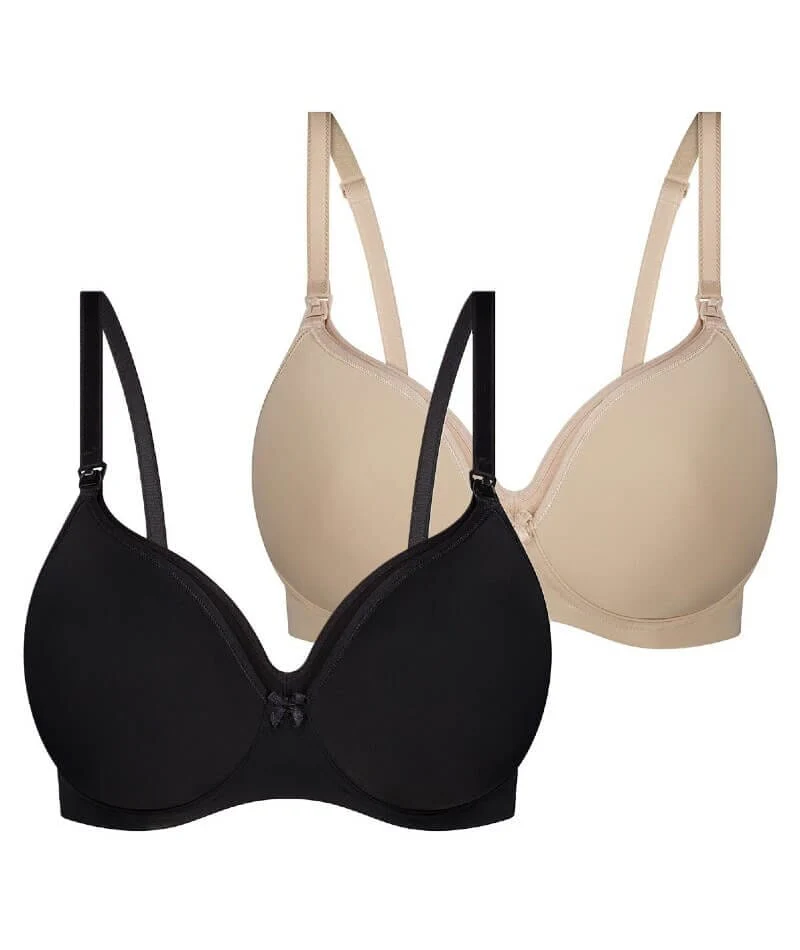 Triumph Mamabel Smooth Wire-free Maternity Bra 2 Pack - Black/Nude - Image 14