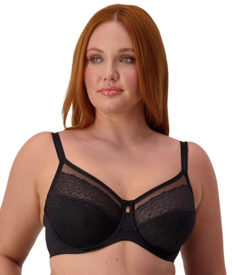 Triumph Sheer Underwired Bra - Black - Image 4