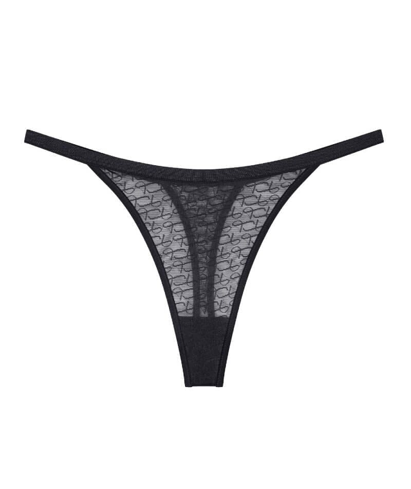 Triumph Signature Sheer String Brief - Black - Image 3