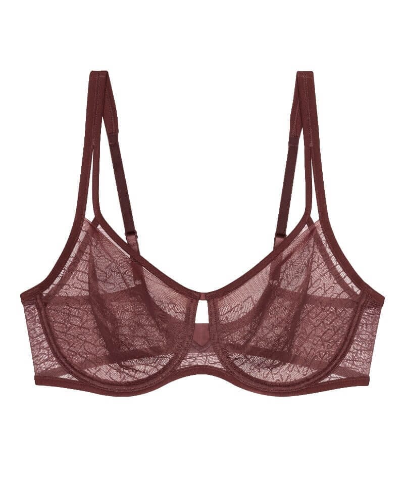 Triumph Signature Sheer Underwired Minimiser Bra - Decadent Chocolate - Image 4