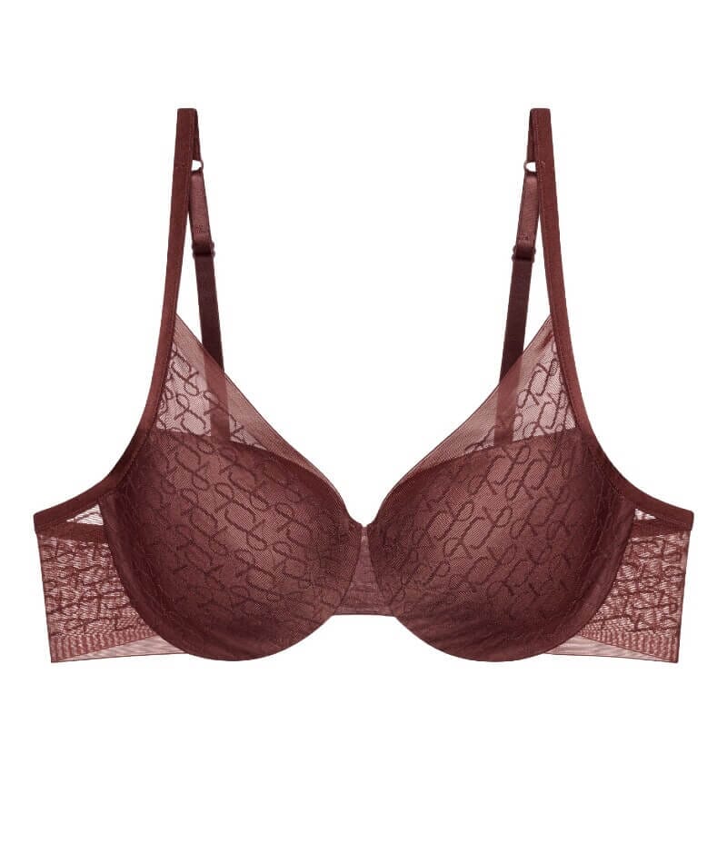 Triumph Signature Sheer Underwired Padded Half Cup Bra - Decadent Chocolate - Image 5