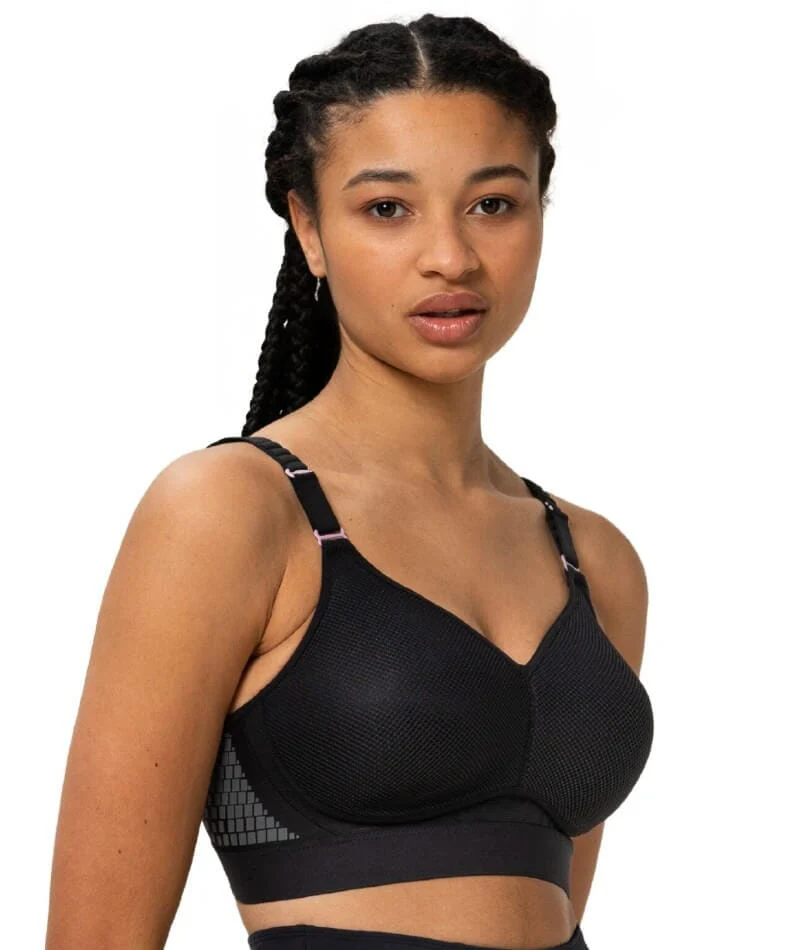 Triumph Triaction Hybrid Lite Wire-free Sports Bra - Black - Image 3