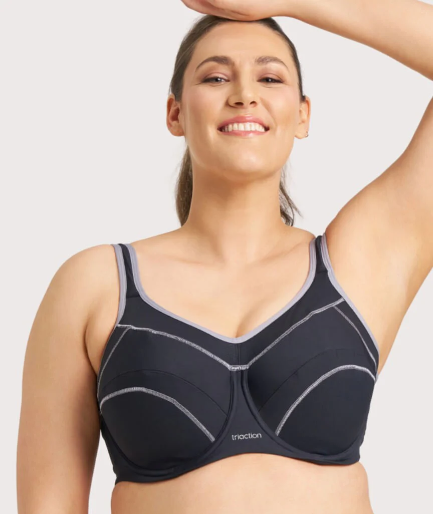 Triumph Triaction Performance Sports Bra - Black / Silver - Image 13
