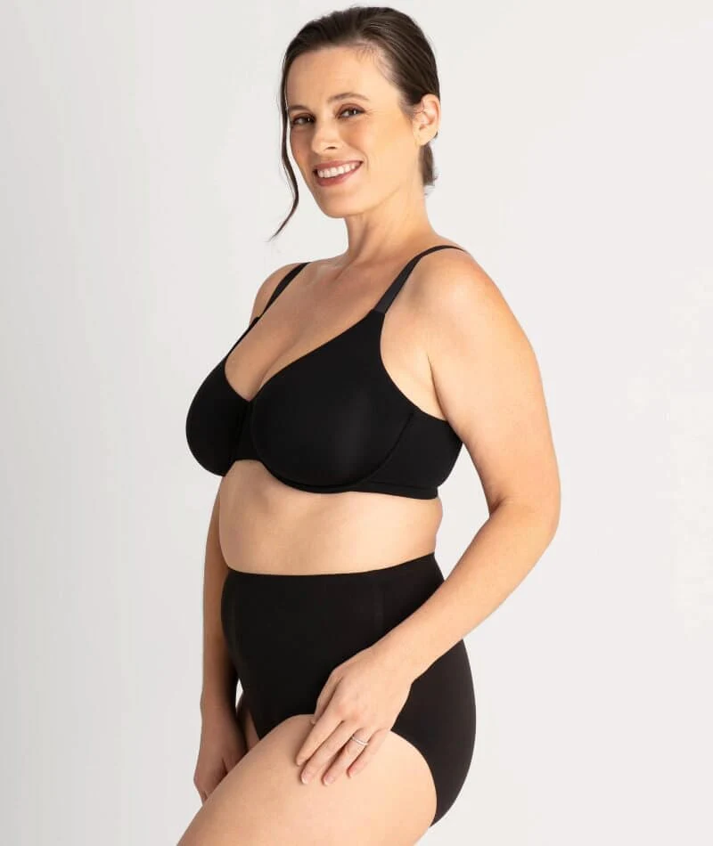 Underbliss Invisibliss Moulded Microfibre Underwire Bra 2 Pack - Black - Image 11