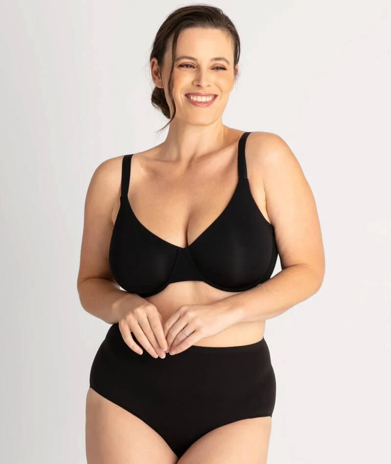 Underbliss Invisibliss Moulded Microfibre Underwire Bra - Black - Image 8