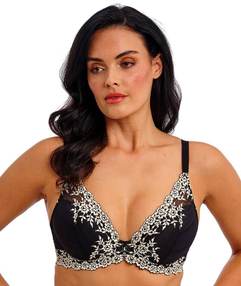 Wacoal Embrace Lace Plunge Underwire Bra - Black - Image 3