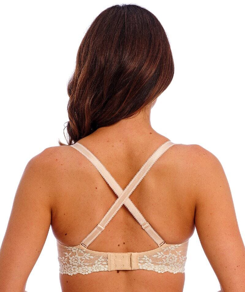 Wacoal Embrace Lace Plunge Underwire Bra - Naturally Nude / Ivory - Image 2